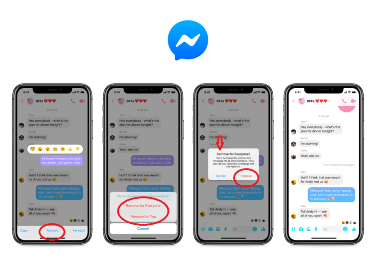 șterge mesajele deja trimise pe Facebook Messenger