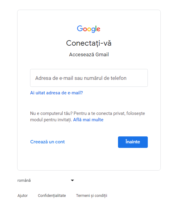 creare adresa gmail pas 1