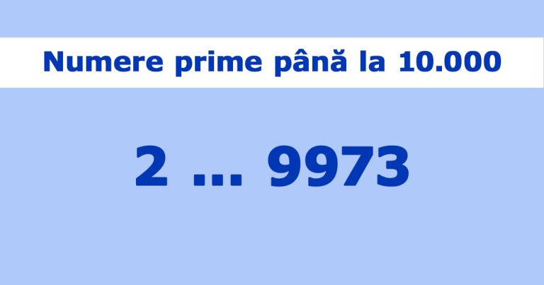 Lista tuturor numerelor prime până la 10.000 (9973)
